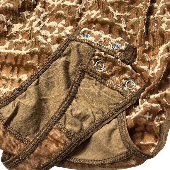 SKIMS Velvet Burnout Logo Bodysuit Chai 2X - Picture 8 of 12